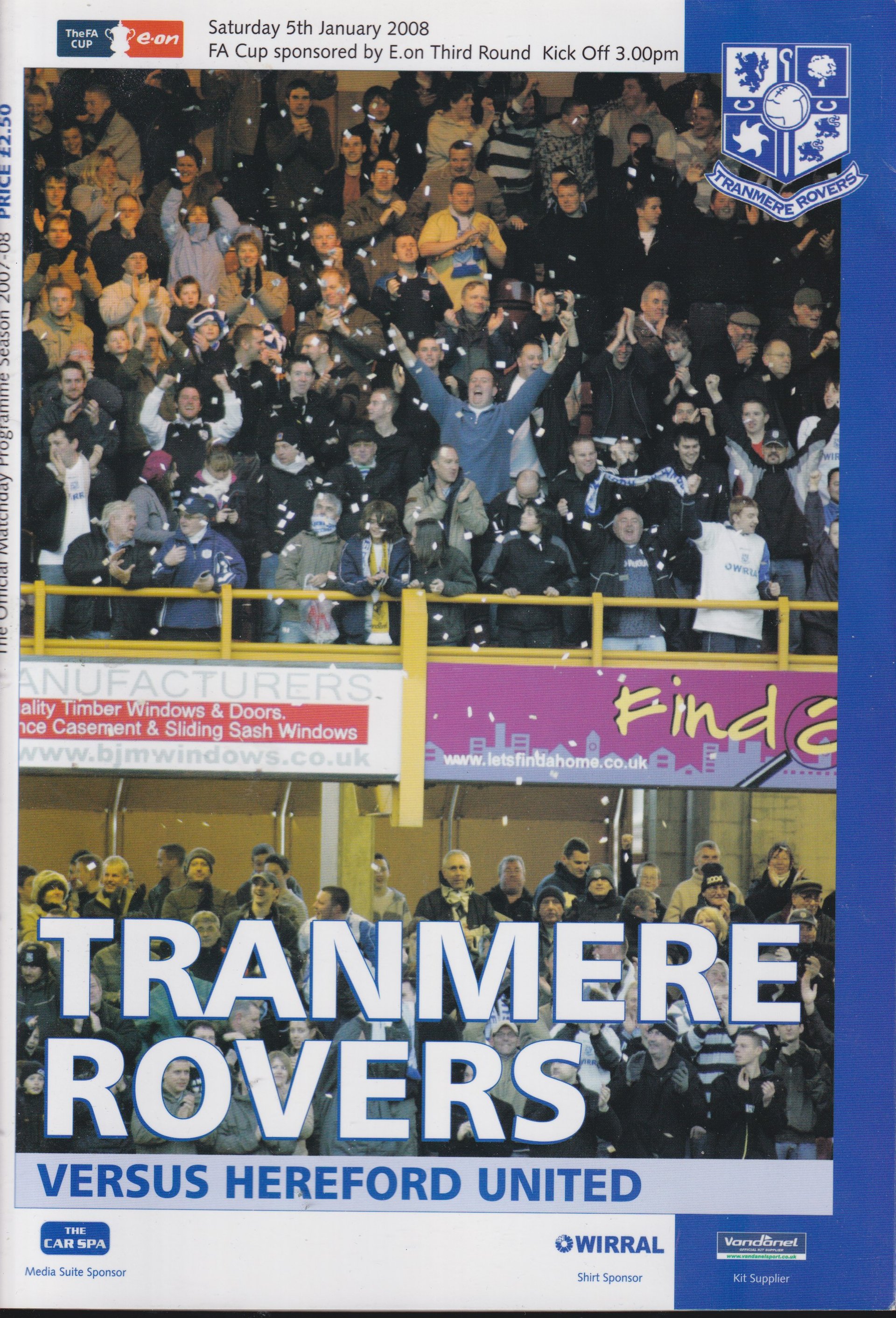 Tranmere Rovers v Hereford United match programme
